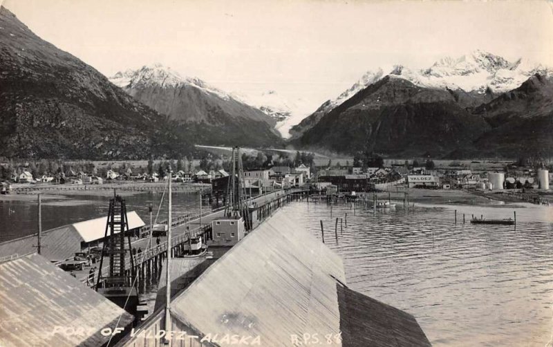 Port of Valdez Alaska Scenic View Real Photo Vintage Postcard AA17258