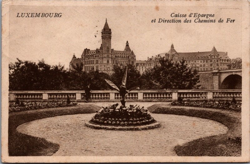 Luxembourg Caisse d'Epargne et Direction des Chemins de Fer Postcard C046