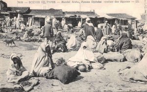 Djebala Algeria Arab Market Scene Vegetable Seller Vintage Postcard AA72336