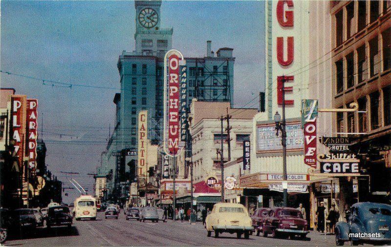 1960s Granville Street Vancouver BC Canada Marquee autos bus Capitol ...