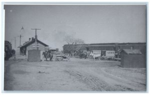 c1960's Unknown Iowa IA Vintage Railroad Train Depot Station RPPC Photo Postcard