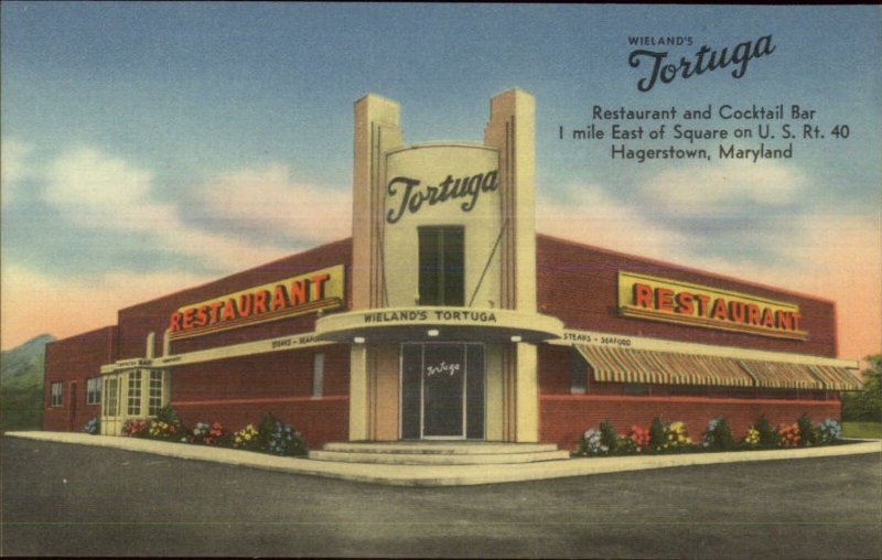 Hagerstown MD Tortuga Restaurant NICE LINEN Postcard