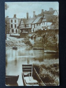 TEWKESBURY KIng Johns Bridge THE OLD BLACK BEAR c1920s RP Postcard by W.A. Call