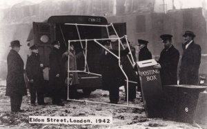 Eldon Street London Pillar Letter Box WW2 War Real Photo Postcard