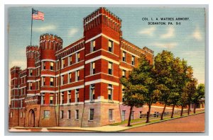 Vintage 1930's Postcard Colonel LA Watres Armory Building Scranton Pennsylvania