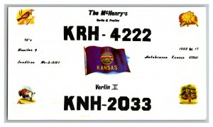 QSL Radio Card From Hutchinson Kansas KRH-4222 