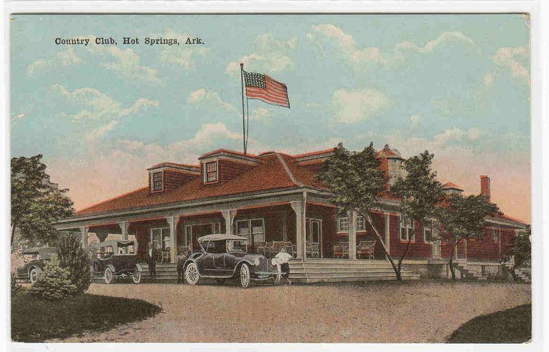 Golf Country Club Cars Hot Springs Arkansas 1910c postcard