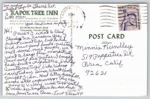 Clearwater FL~Interior~Chandelier Dining Room~Kapok Tree Inn~Vintage Postcard