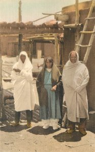 Hand Colored Postcard, Governor, Wife & Son, Taos Pueblo NM Albertype