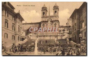 Italy Italia Roma Postcard Old Trinity dei Monti
