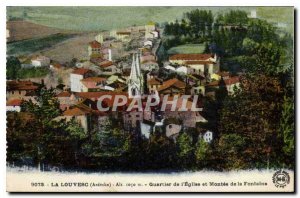 Postcard Old Louvesc Ardeche area of ??Church and Montee de la Fontaine