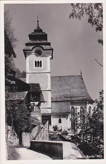 Austria Salzkammergut Hallstadt Kirche Real Photo