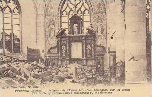 France Peronne Interieur de l'Eglise Saint Jean bombardee par les boches