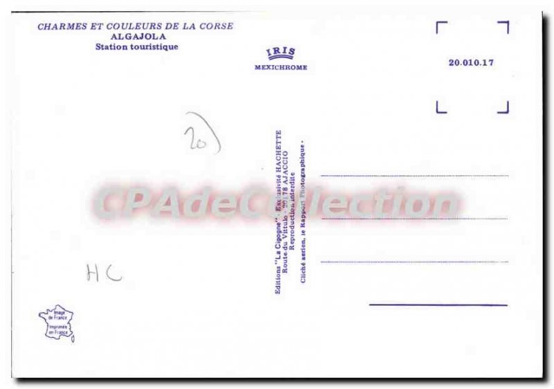 Postcard Modern Algajola Tourist Resort