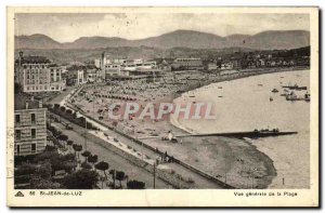 Old Postcard Saint Jean De Luz General view and beach