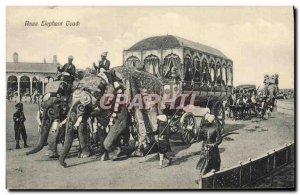 Postcard Old rewa Elephant Coach Ceyaln Sri Lanka