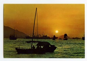 Postcard Sun Set Hong Kong Continental Card 