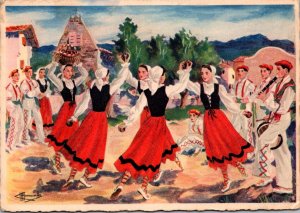 France Basque Country Local Dancers In Costume