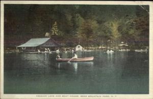 Bear Mountain Lake NY Boating on Hessian Lake & Boat House c1910 Postcard