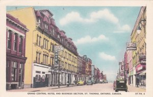 ST. THOMAS , Ontario , Canada , 30-40s ; Business Section & Grand Central Hotel