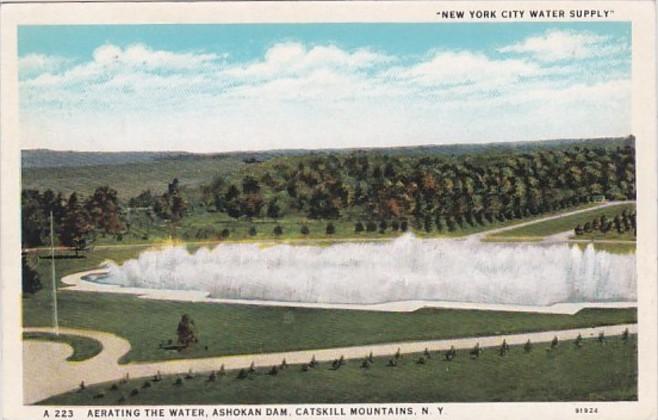 New York Catskill Mountains Aerating The Water Ashokan Dam New York City Wate...