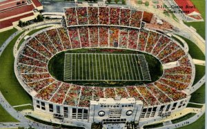1949 Aerial View The Cotton Bowl Football Stadium Dallas TX Postcard