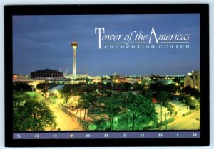 SAN ANTONIO, TX ~ Night TOWER of the AMERICAS Convention Center 4x6 Postcard