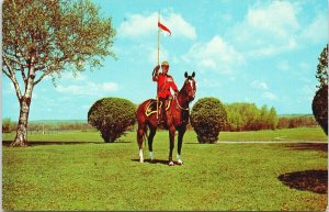 RCMP Mountie on Horse Flag Royal Canadian Mounted Police Unused Postcard G73