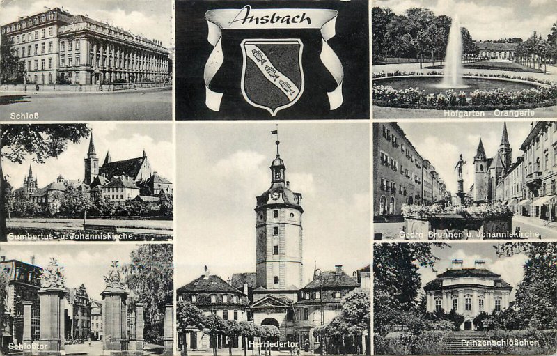 Germany Ansbach multi views postcard