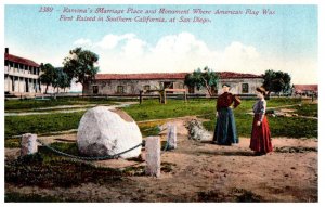 Ramona's Marriage Place Site of Raised American Flag So Cal CA Mitchell Postcard