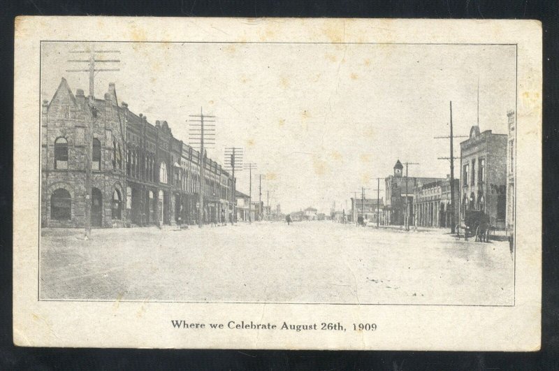 LAKEVIEW OHIO DOWNTOWN STREET SCENE DIRT ROAD VINTAGE POSTCARD 1909