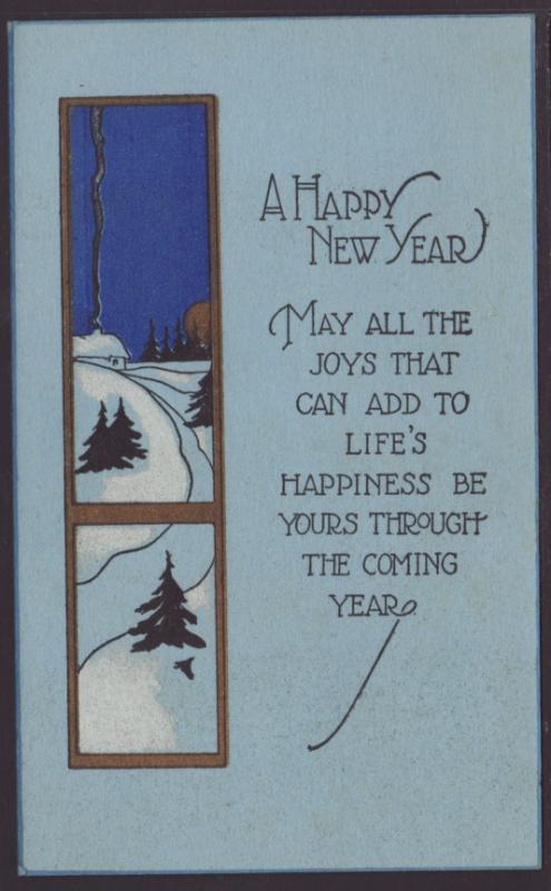 A Happy New Year,Scene Postcard