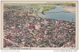 Kentucky Louisville Birds Eye View 1948 Curteich