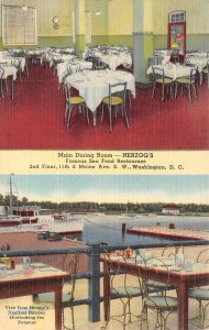 Washington, D.C.   HERZOG'S RESTAURANT Patio~Boats  ROADSIDE  ca1940's Postcard