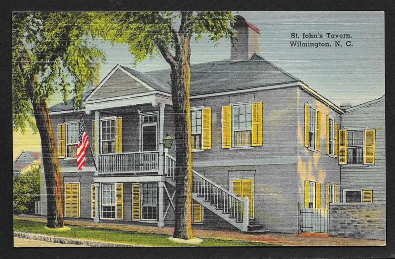 Street View St Johns Tavern Wilmington North Carolina Unused c1940s