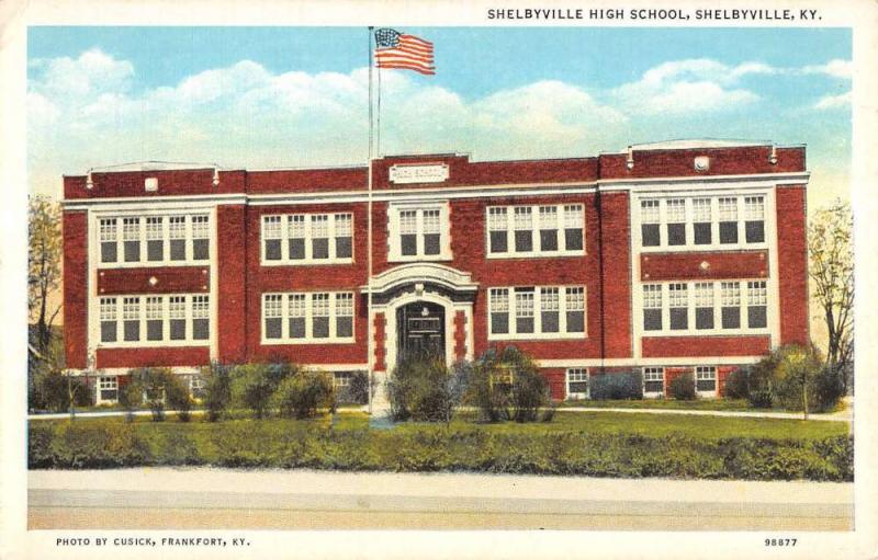 Shelbyville Kentucky High School Exterior Street View Antique Postcard K12264