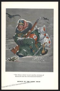 USA WWII Szyk Anti-Nazi Propaganda Card Hitler Detour on the Glory Road 110389