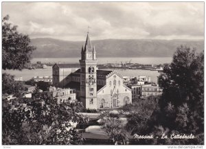 RP; Aerial View, La Cattedrale, Messina, Sicilia, Italy, 30-40s