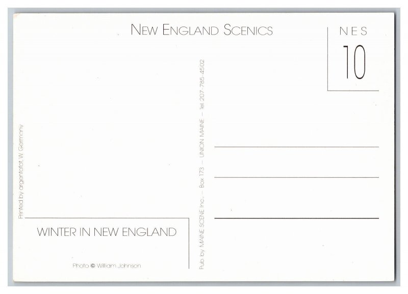 Winter In New England Postcard Continental View Card