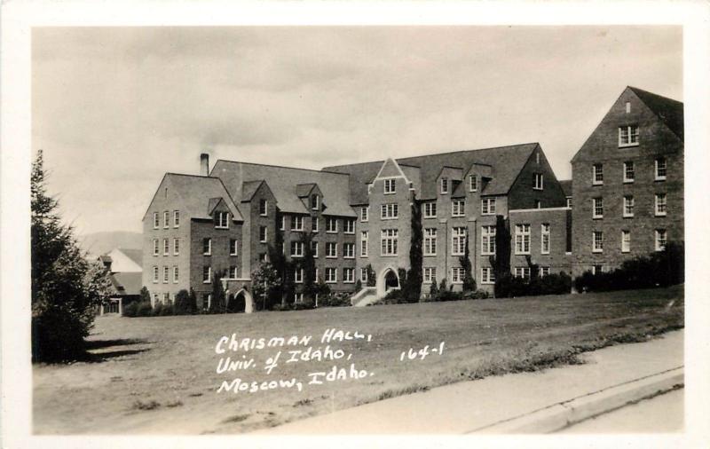 Vintage 1930s RPPC Postcard Chrisman Hall University of Idaho Moscow ID 164-1