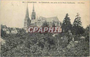 100 Old Post Card Chartres cathedral view taken from the door guillaume