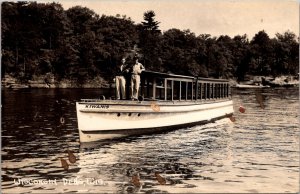 RPPC Kiwanis Excursion Boat, Wisconsin Dells WI Vintage Postcard V73