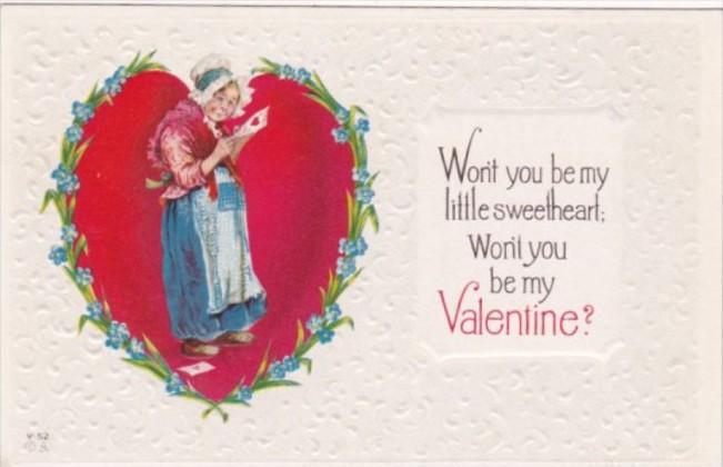 Valentine's Day Old Woman Reading Card