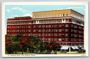 San Angelo Texas~St Angelus Hotel~Linen Postcard