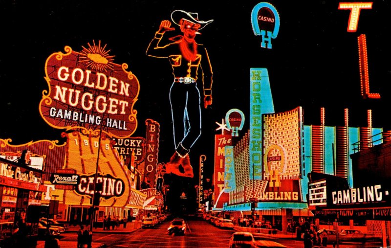 Nevada Las Vegas Fremont Street At Night 1963