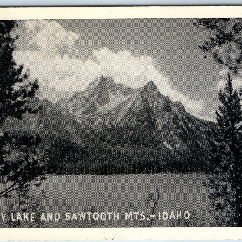 c1940s Near Nampa, ID Stanley Lake & Sawtooth Mountains Mts. Forest Service A206