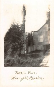 RPPC Totem Pole WRANGELL Alaska Native Americana Vintage Photo Postcard 1910s