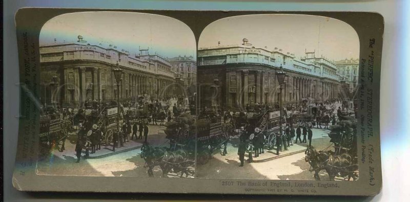 272069 UK LONDON bank of England 1901 year STEREO PHOTO