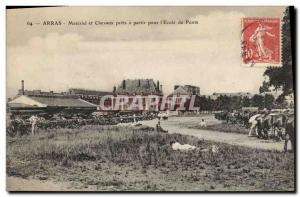 Old Postcard Horse Horses Equestrian Arras Material and horses ready to leave...