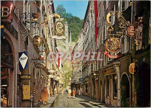 Old Postcard Getreidegasse (Rue des grains)) with its Old Signs